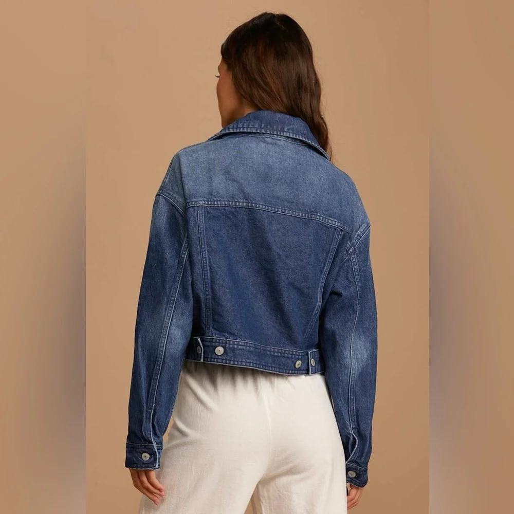Free People Now Or Never Denim Jacket Coat XS - Picture 2 of 14